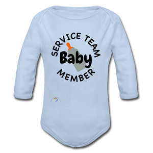 Baby Service Team Member -Organic Long Sleeve Baby Bodysuit - sky