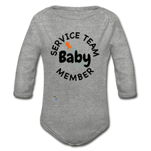 Load image into Gallery viewer, Baby Service Team Member -Organic Long Sleeve Baby Bodysuit - heather gray