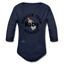 Load image into Gallery viewer, Baby Service Team Member -Organic Long Sleeve Baby Bodysuit - dark navy