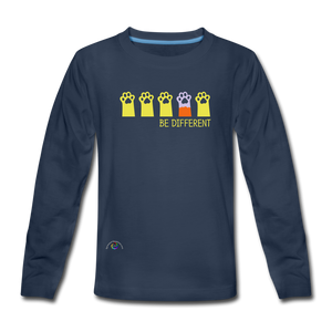 Be Different...Kids' Unisex Premium Long Sleeve T-Shirt - navy