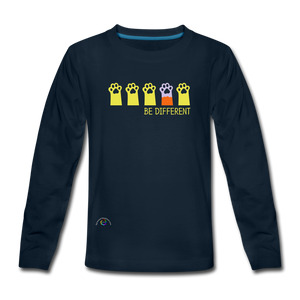 Be Different...Kids' Unisex Premium Long Sleeve T-Shirt - deep navy