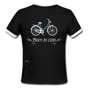 Born To Ride Bicycles- Ringer T-Shirt - black/white