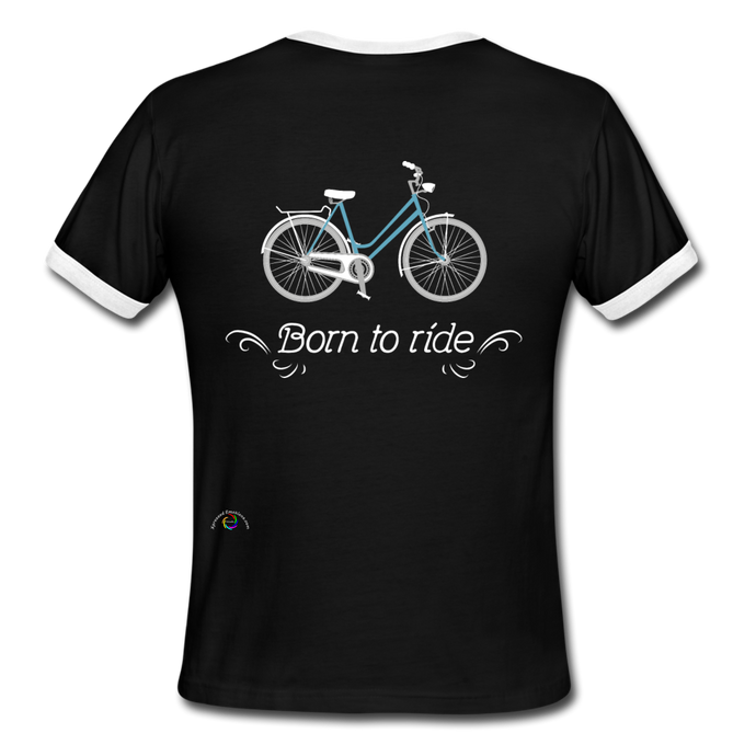 Born To Ride Bicycles- Ringer T-Shirt - black/white