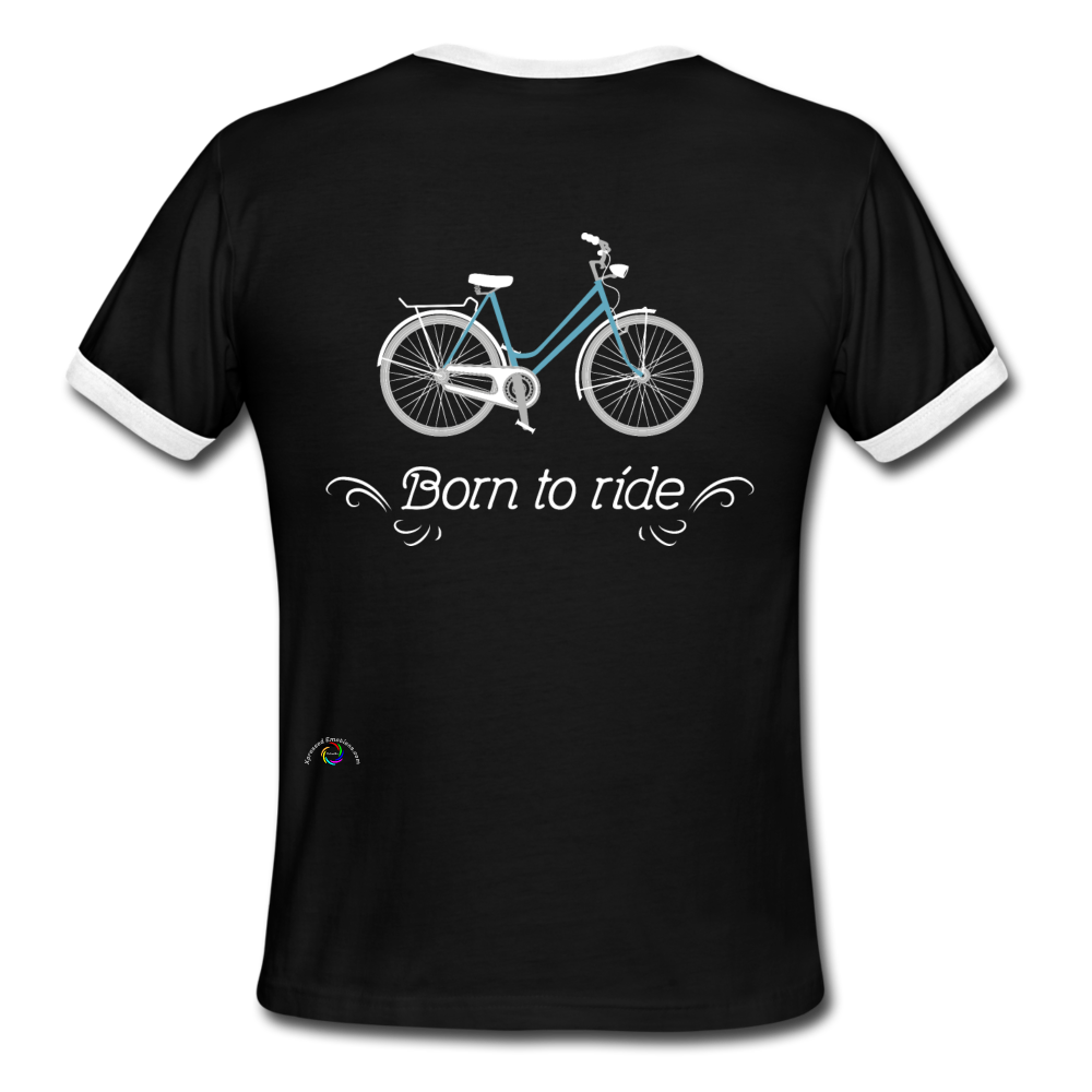 Born To Ride Bicycles- Ringer T-Shirt - black/white