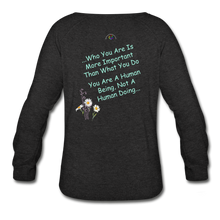 Load image into Gallery viewer, &quot;Human Being&quot; - Women’s Crew neck Sweatshirt - heather black