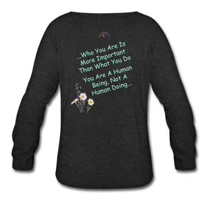 "Human Being" - Women’s Crew neck Sweatshirt - heather black