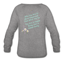 Load image into Gallery viewer, &quot;Human Being&quot; - Women’s Crew neck Sweatshirt - heather gray