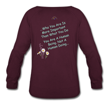 Load image into Gallery viewer, &quot;Human Being&quot; - Women’s Crew neck Sweatshirt - plum