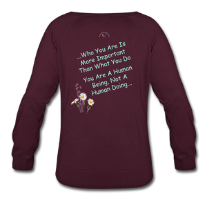 "Human Being" - Women’s Crew neck Sweatshirt - plum