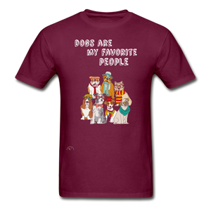 Dogs- My Favorite People-Gildan Ultra Cotton Adult T-Shirt - burgundy