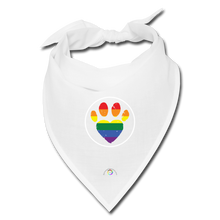 Load image into Gallery viewer, Rainbow Pet Paw Bandanna - white