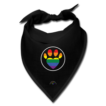 Load image into Gallery viewer, Rainbow Pet Paw Bandanna - black