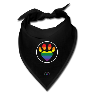 Rainbow Pet Paw Bandanna - black