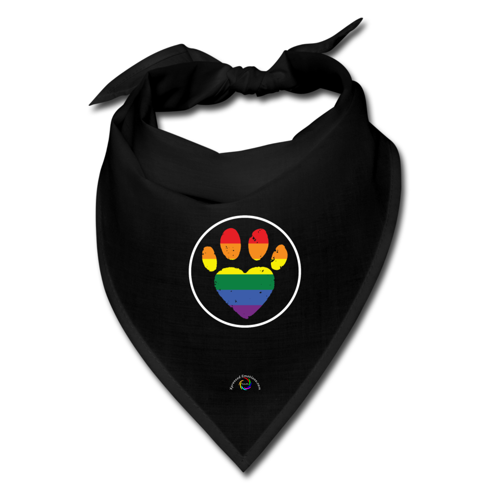 Rainbow Pet Paw Bandanna - black