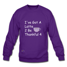 Load image into Gallery viewer, Thankful Latte -Gildan Crew-neck Sweatshirt - purple