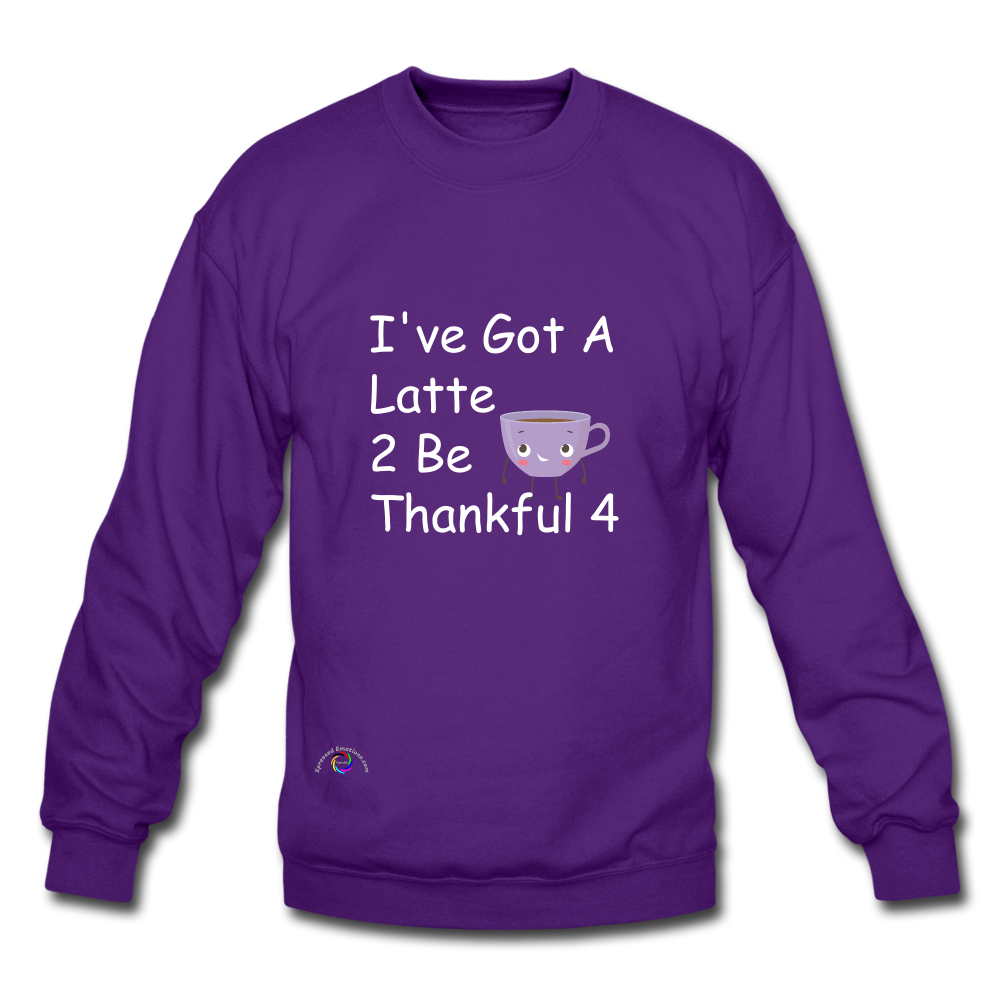 Thankful Latte -Gildan Crew-neck Sweatshirt - purple