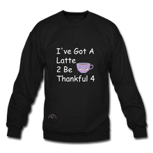 Load image into Gallery viewer, Thankful Latte -Gildan Crew-neck Sweatshirt - black