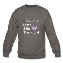 Load image into Gallery viewer, Thankful Latte -Gildan Crew-neck Sweatshirt - asphalt gray