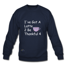 Load image into Gallery viewer, Thankful Latte -Gildan Crew-neck Sweatshirt - navy