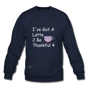 Thankful Latte -Gildan Crew-neck Sweatshirt - navy