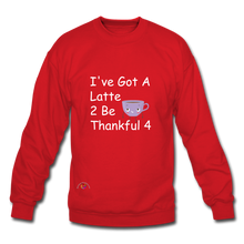 Load image into Gallery viewer, Thankful Latte -Gildan Crew-neck Sweatshirt - red