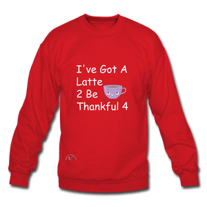 Thankful Latte -Gildan Crew-neck Sweatshirt - red