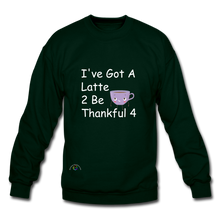 Load image into Gallery viewer, Thankful Latte -Gildan Crew-neck Sweatshirt - forest green