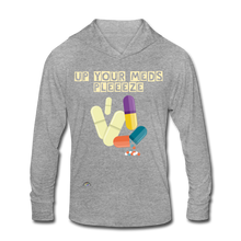 Load image into Gallery viewer, Up Your Meds Pleeeze - Unisex Tri-Blend Hoodie Shirt - heather gray