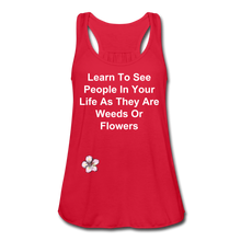 Load image into Gallery viewer, Weeds Or Flowers - Women&#39;s Flowy Tank Top by Bella - red