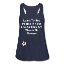 Load image into Gallery viewer, Weeds Or Flowers - Women&#39;s Flowy Tank Top by Bella - navy