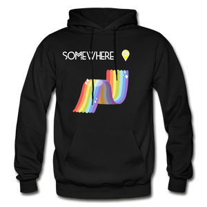 Somewhere Over The Rainbow- Gildan Hoodie Sweatshirt - black