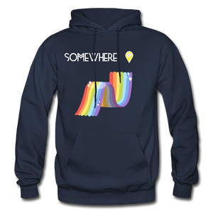 Somewhere Over The Rainbow- Gildan Hoodie Sweatshirt - navy