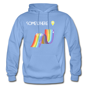 Somewhere Over The Rainbow- Gildan Hoodie Sweatshirt - carolina blue