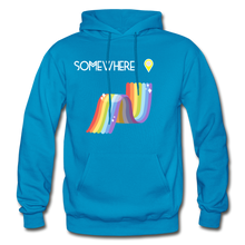 Load image into Gallery viewer, Somewhere Over The Rainbow- Gildan Hoodie Sweatshirt - turquoise