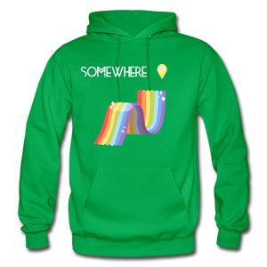 Somewhere Over The Rainbow- Gildan Hoodie Sweatshirt - kelly green