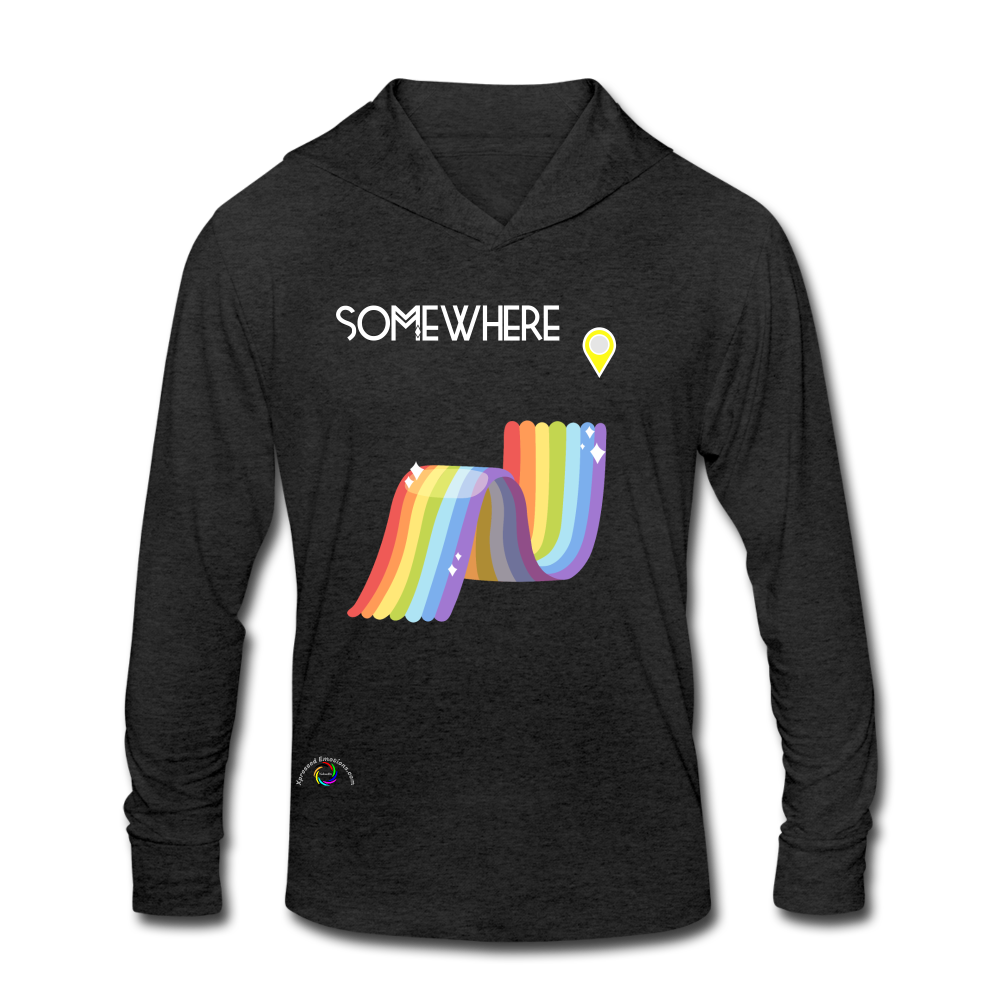 Somewhere Over The Rainbow - Unisex Tri-Blend Hoodie Shirt - heather black