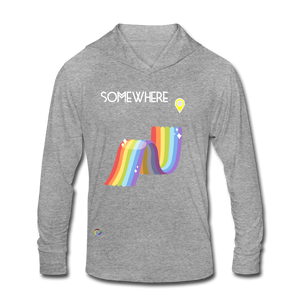 Somewhere Over The Rainbow - Unisex Tri-Blend Hoodie Shirt - heather gray