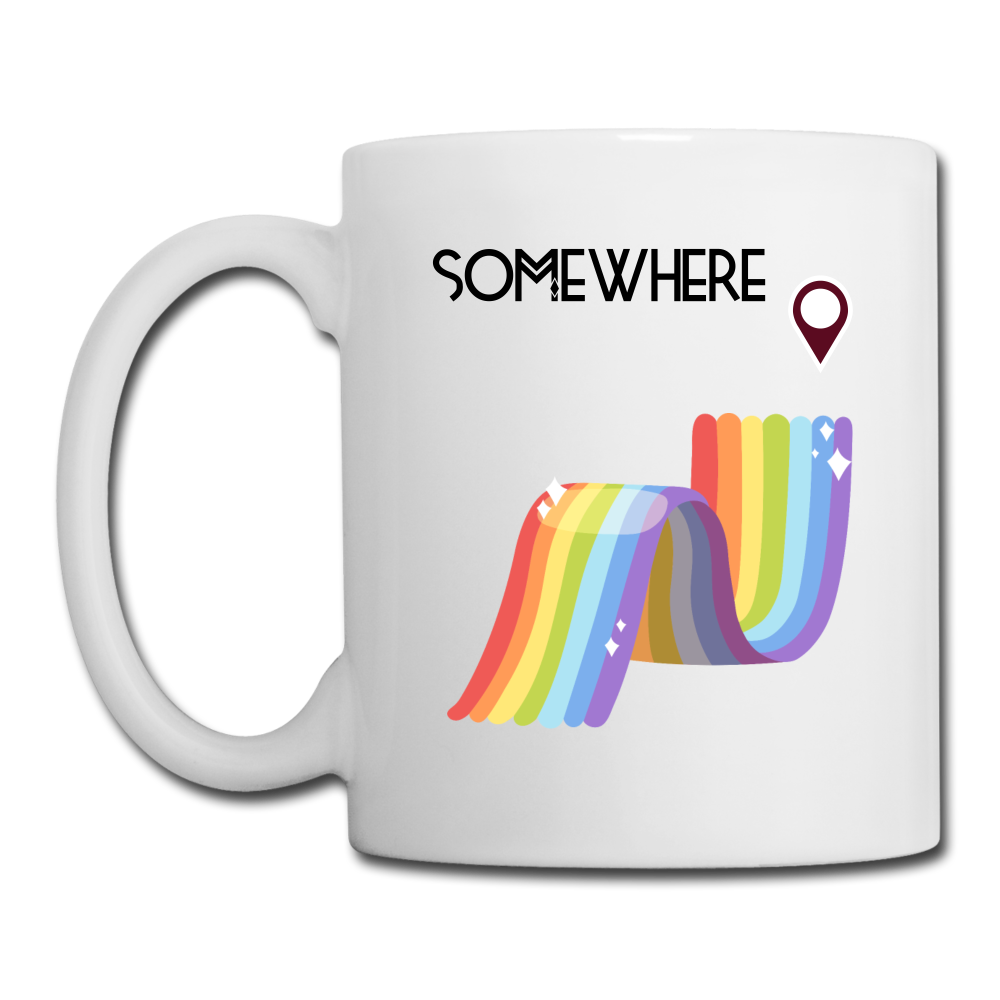 Somewhere Over The Rainbow Full Wrap Coffee/Tea Mug - white