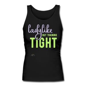 Ladylike But Training Tight-Women's Longer Length Fitted Tank - black