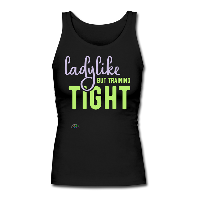 Ladylike But Training Tight-Women's Longer Length Fitted Tank - black