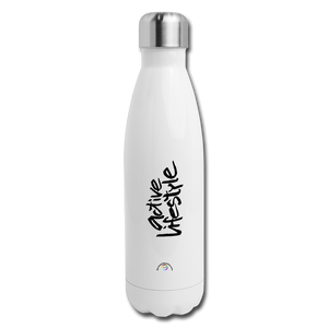 Ladylike But Training Tight - Insulated Stainless Steel Water Bottle - white