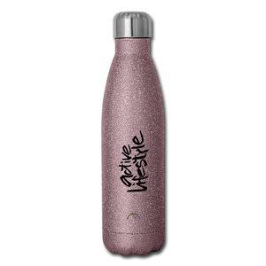 Ladylike But Training Tight - Insulated Stainless Steel Water Bottle - pink glitter