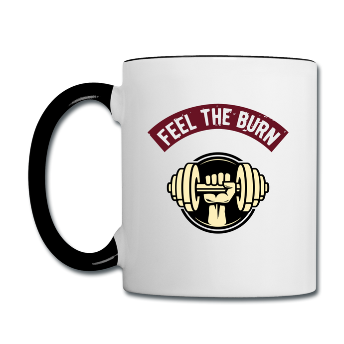 Ladylike But Training Tight. Feel The Burn Contrast Coffee Mug - white/black