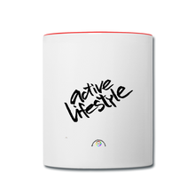 Load image into Gallery viewer, Ladylike But Training Tight. Feel The Burn Contrast Coffee Mug - white/red