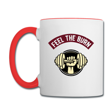 Load image into Gallery viewer, Ladylike But Training Tight. Feel The Burn Contrast Coffee Mug - white/red