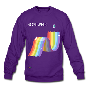 Somewhere Over The Rainbow Crewneck Sweatshirt - purple