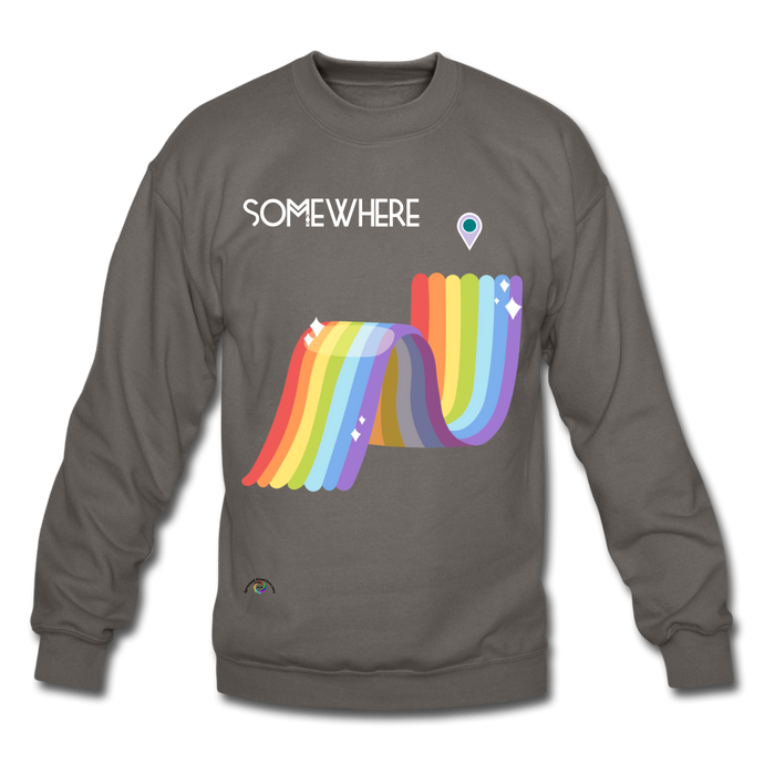 Somewhere Over The Rainbow Crewneck Sweatshirt - asphalt gray