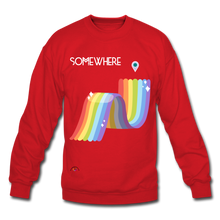 Load image into Gallery viewer, Somewhere Over The Rainbow Crewneck Sweatshirt - red