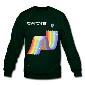 Somewhere Over The Rainbow Crewneck Sweatshirt - forest green