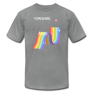 Somewhere Over The Rainbow-Unisex T-Shirt - slate